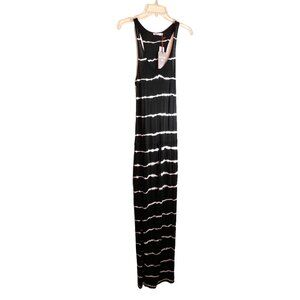 NWT Boston Proper Spenglish Tie Dye Black/White Column Maxi Dress/Cover-Up Sz XS